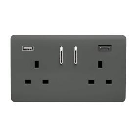 Charcoal Wiring Accessories Trendi Decorative Screwless